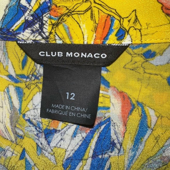 Club Monaco Silk Sleeveless button front floral shift dress - Picture 6 of 7